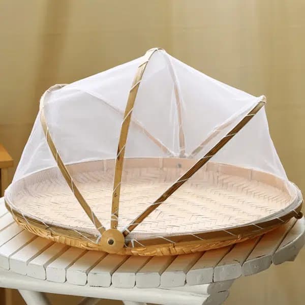 מגש אחסון במבוק עם רשת כיסוי