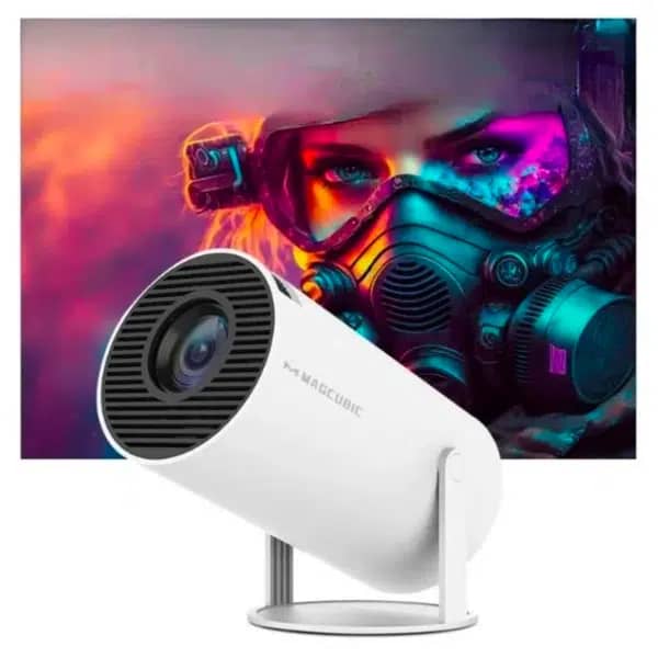 מקרן נייד 4K עם מסך קיר HY300