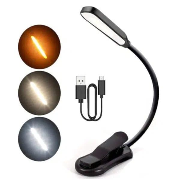 מנורת קריאה מיני נטענת עם 7 נורות LED וגמישות