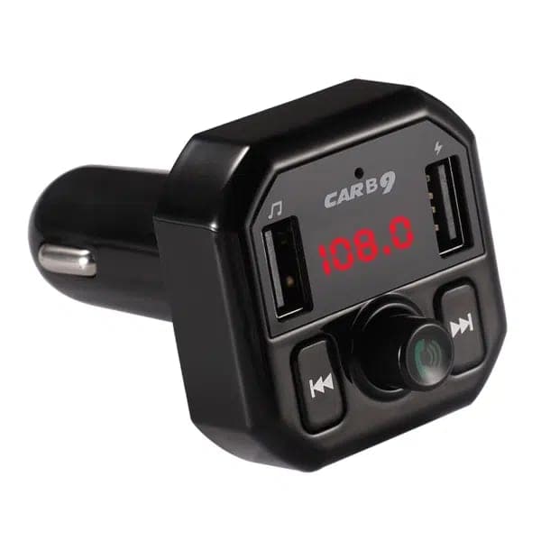 מטען לרכב B9 חכם דיגיטלי עם תצוגה כפולה – USB ו-Bluetooth עם פונקציית שיחה ללא ידיים