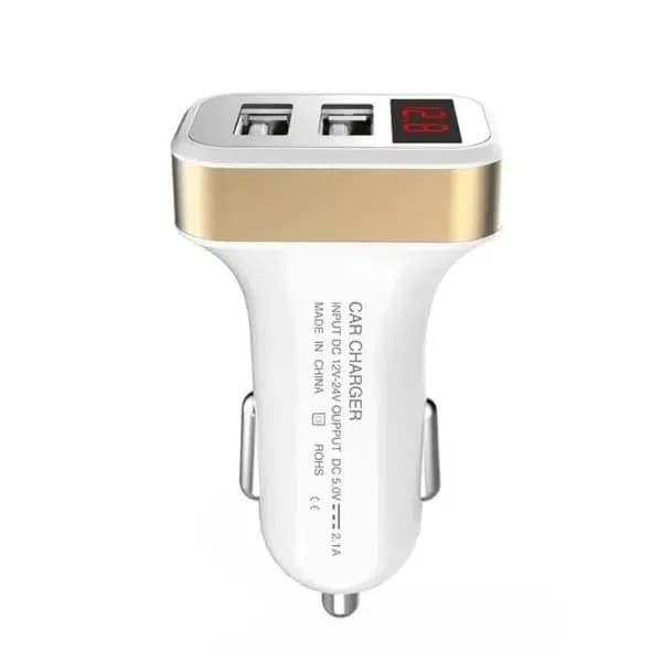 מטען רכב USB פאנל אלומיניום 3 יציאות 3.1A