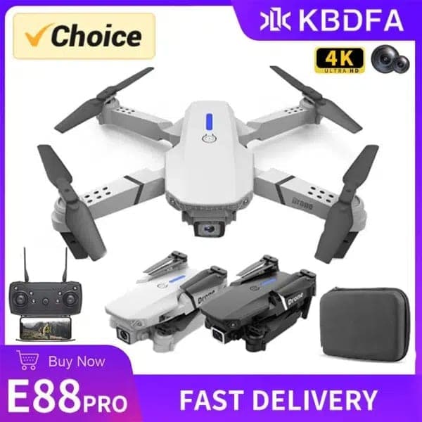 רחפן Kbdfa e88 pro עם מצלמת HD 4K ו-WiFi