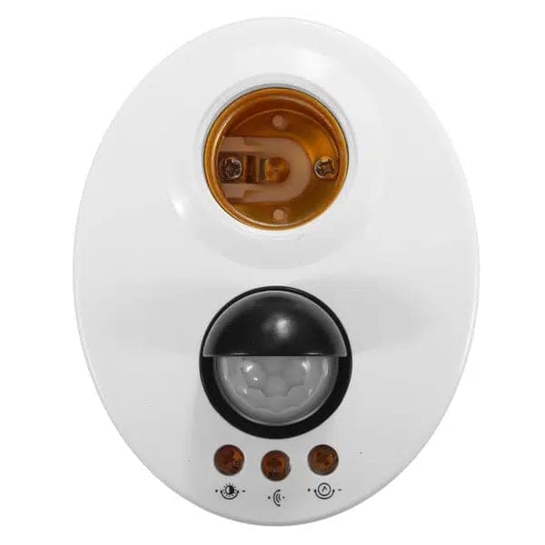 מנורת E27 עם חיישן תנועה PIR ומתג אור מתכוונן