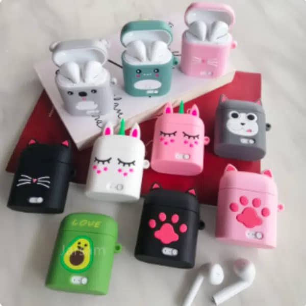 אוזניות אלחוטיות מיני קריקטורה TWS Bluetooth 5.0 עם מיקרופון וטעינה