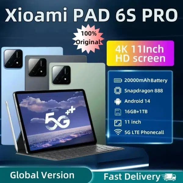 טאבלט Xiaomi Pro 6S 2024 – 16GB+1TB עם מסך 11 אינץ’ HD 4K