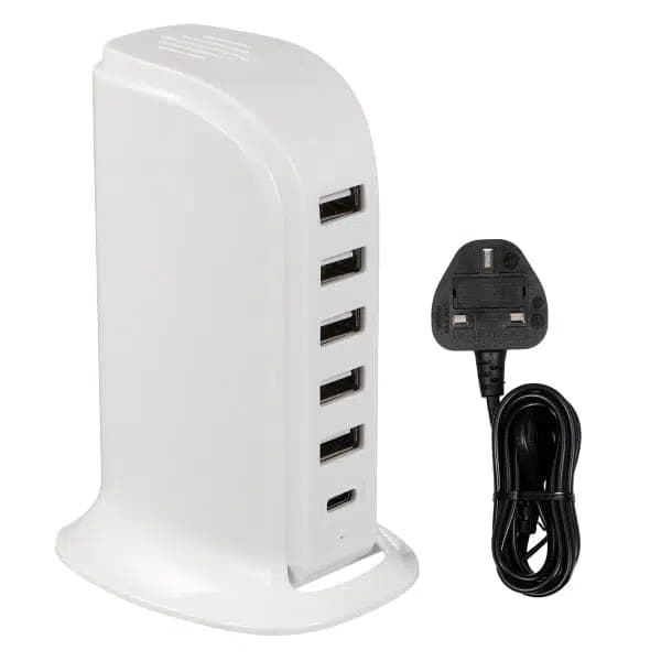 תחנת טעינה מהירה רב-יציאתית 20W עם USB – לשימוש ביתי ומשרדי