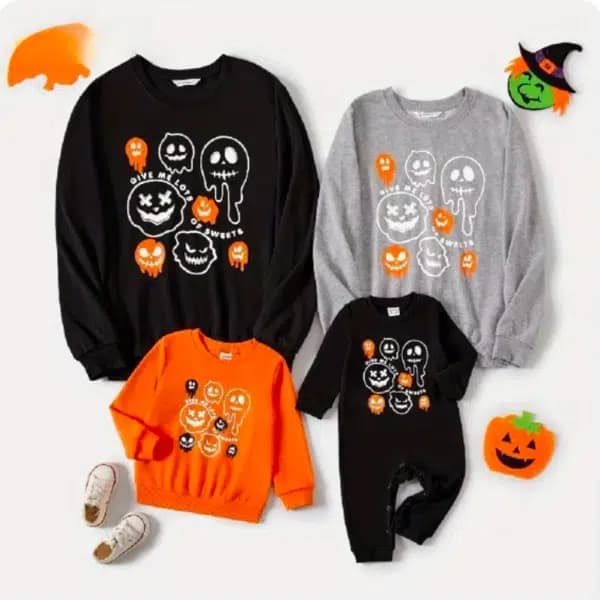 סט קפוצ’ונים משפחתי בעיצוב ליל כל הקדושים