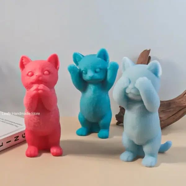 תבנית סיליקון חתול תלת-ממד – לארומתרפיה, שוקולד וקרח